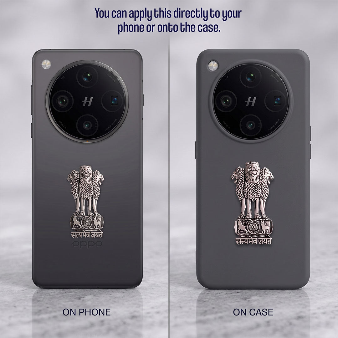 OPPO Find X8 Pro 5G Compatible Satyamev Jayate 3D Metal Emblem Sticker