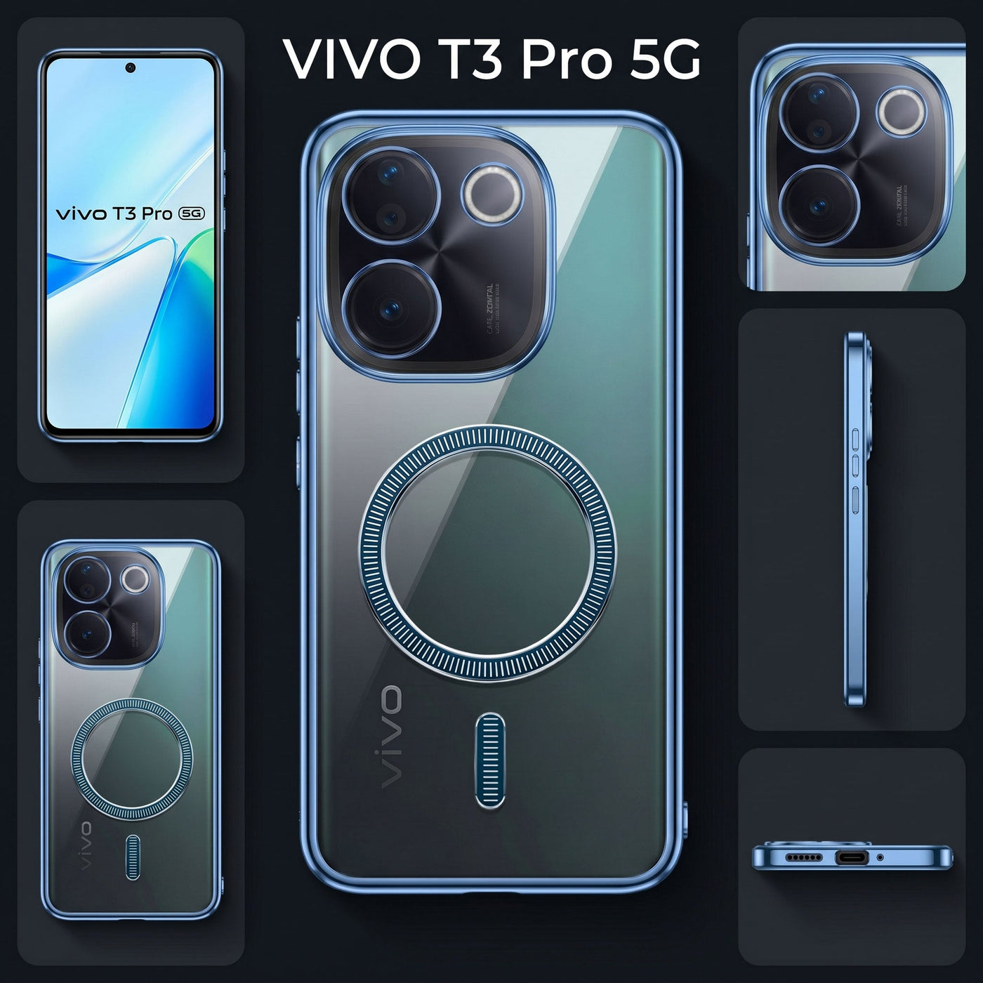 Vivo T3 Pro 5G Electroplated Magnetic Magsafe Case