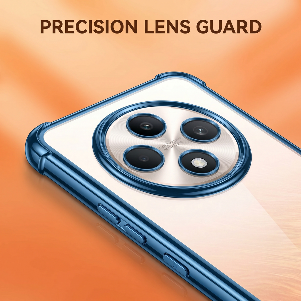 Oppo Reno 12F 5G Anti-Yellow Electroplating Transparent Airbags Case