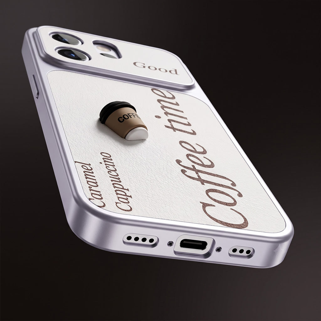 OPPO Reno 14 5G Coffee Time Textured Case – Aesthetic Protective Cover