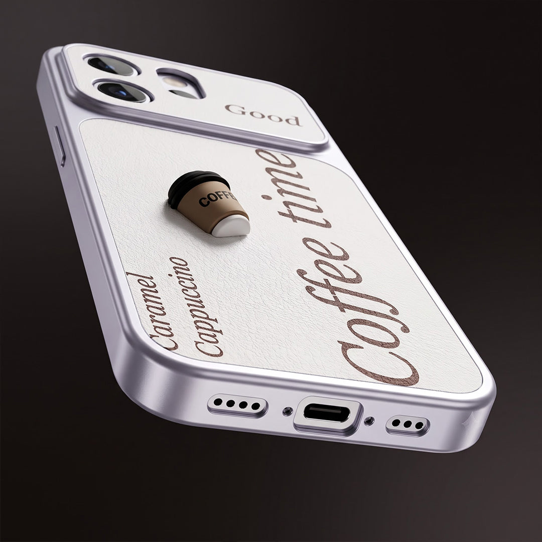 OPPO Reno 14 5G Coffee Time Textured Case – Aesthetic Protective Cover