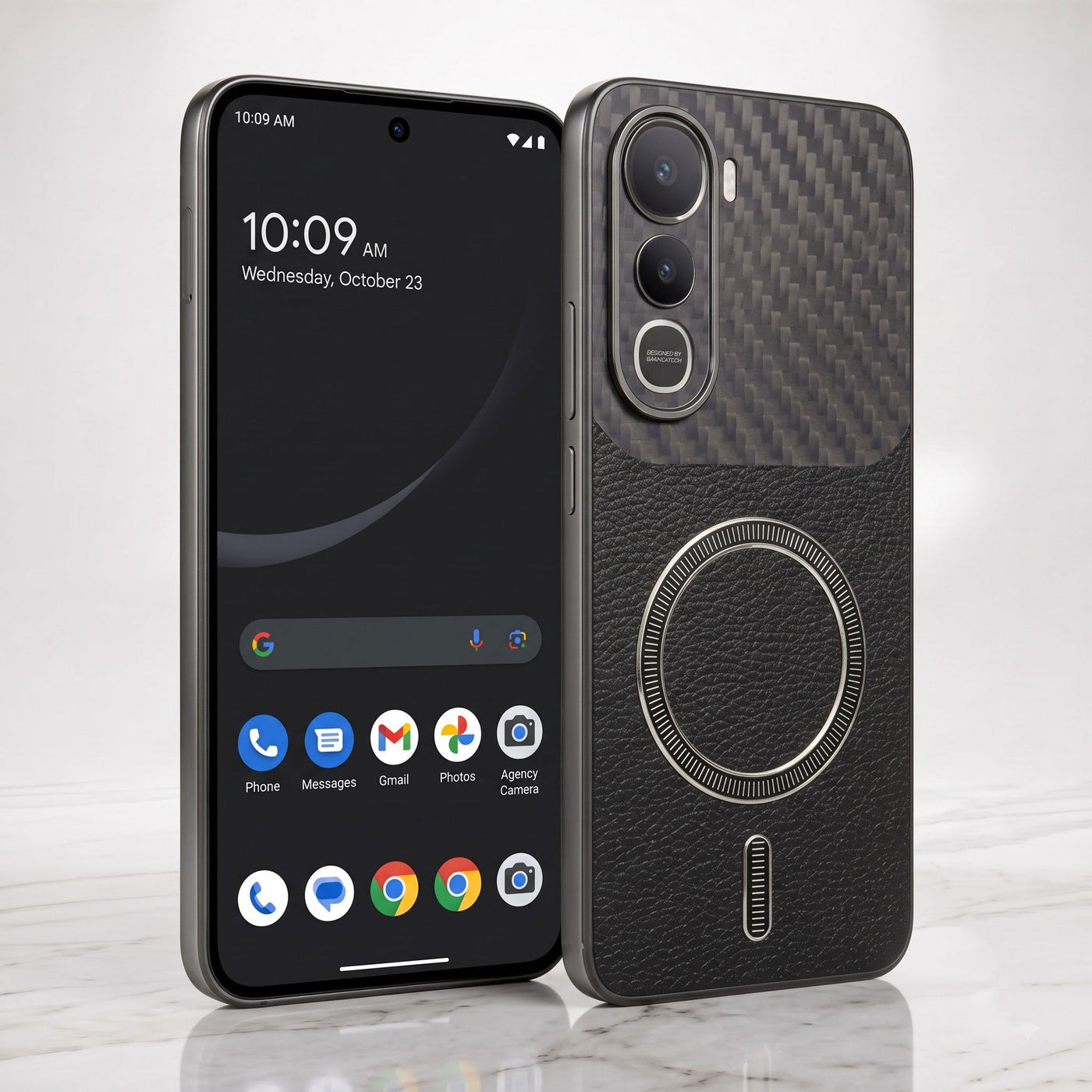 Vivo Y400 Pro 5G Carbon Fiber Leather Hybrid MagSafe Magnetic Case