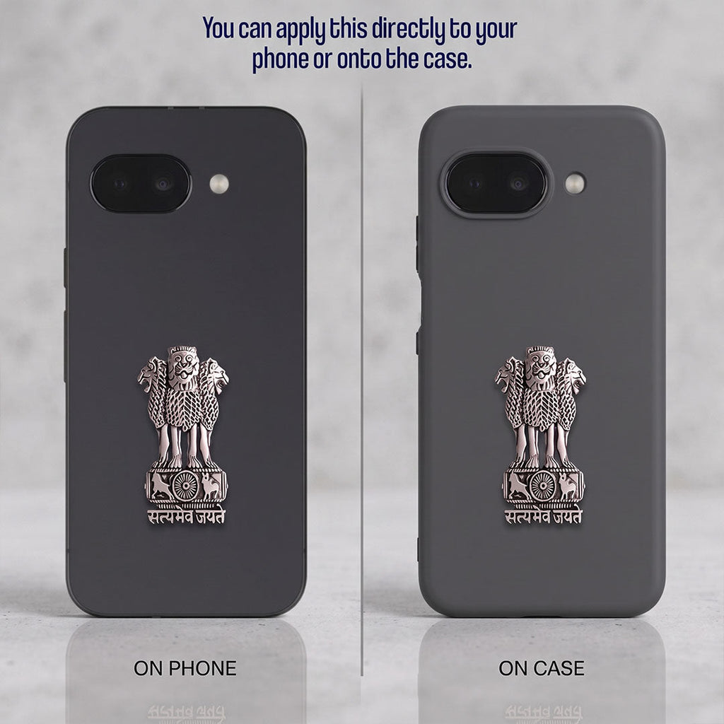 Google Pixel 9a 5G Compatible Satyamev Jayate 3D Metal Emblem Sticker