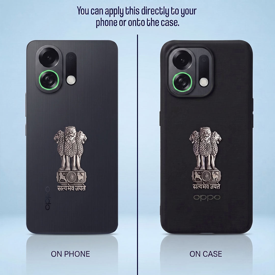 Oppo K13 Turbo Pro 5G Compatible Satyamev Jayate 3D Metal Emblem Sticker