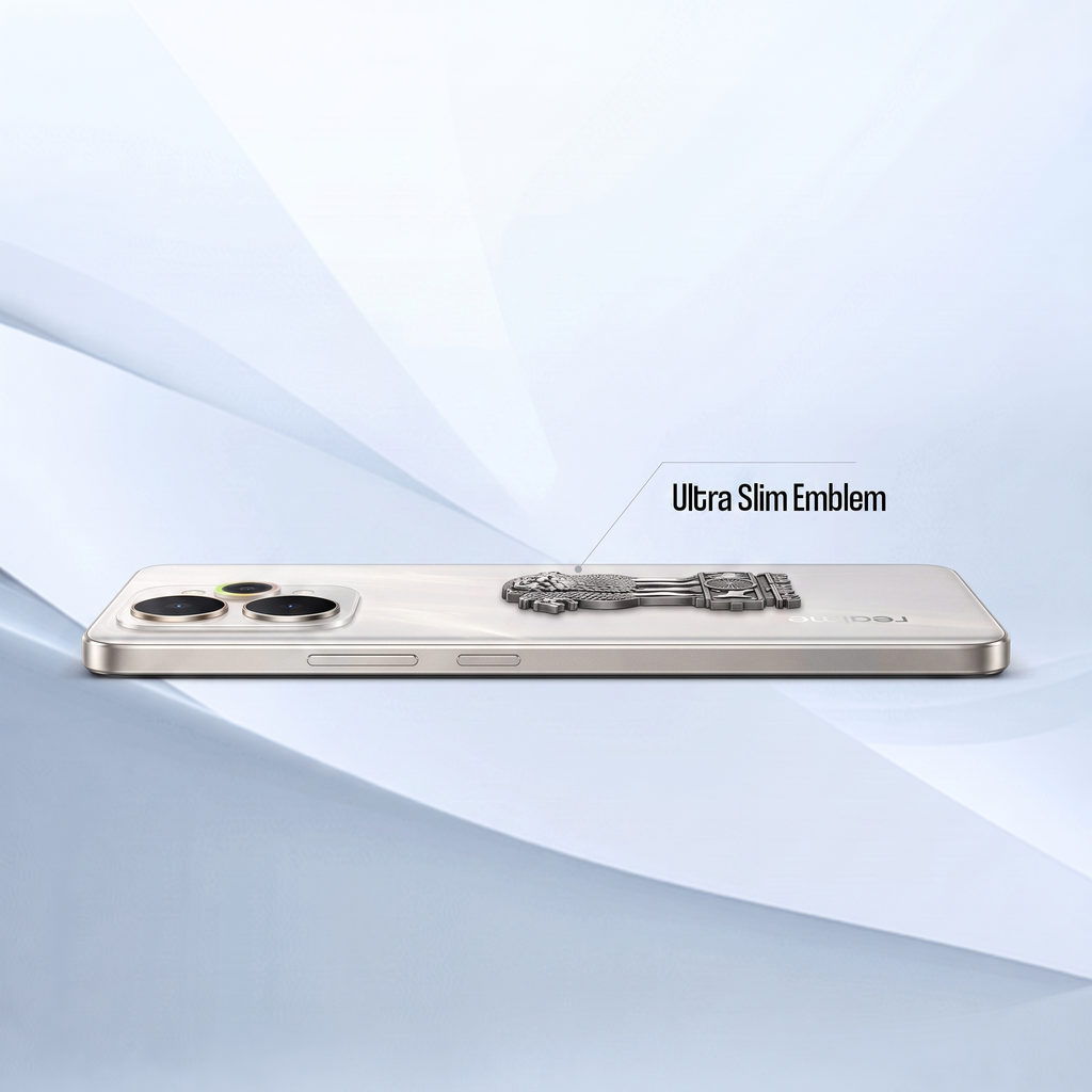 Realme 15 5G Compatible Satyamev Jayate 3D Metal Emblem Sticker