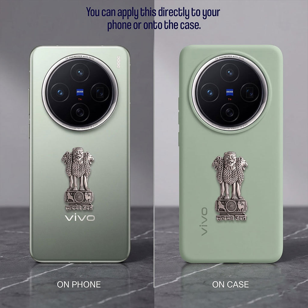 Vivo X100 5G Compatible Satyamev Jayate 3D Metal Emblem Sticker