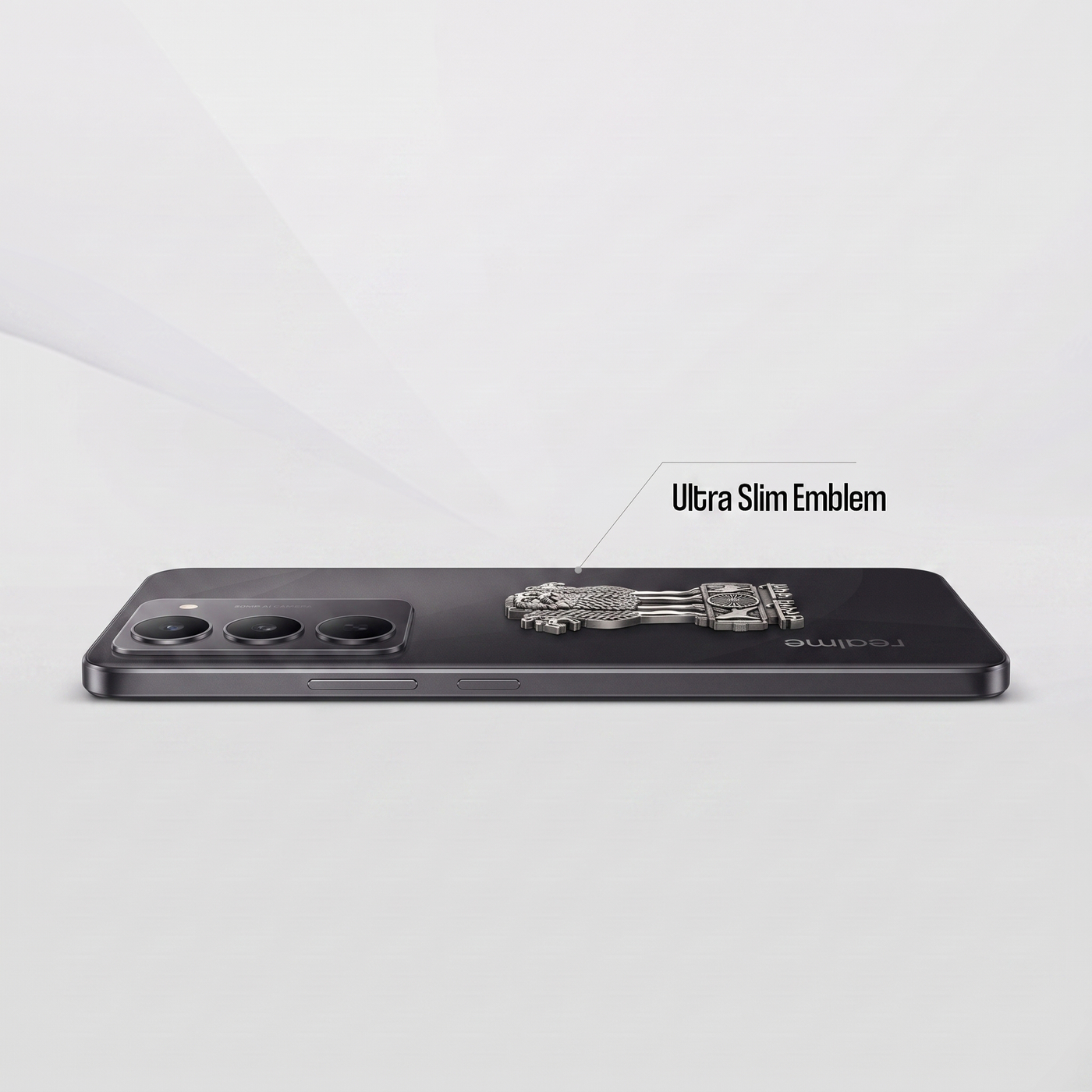Realme 14X 5G Compatible Satyamev Jayate 3D Metal Emblem Sticker