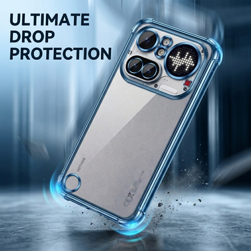 Nothing Phone 4A Pro 5G Anti-Yellow Electroplating Transparent Airbags Case