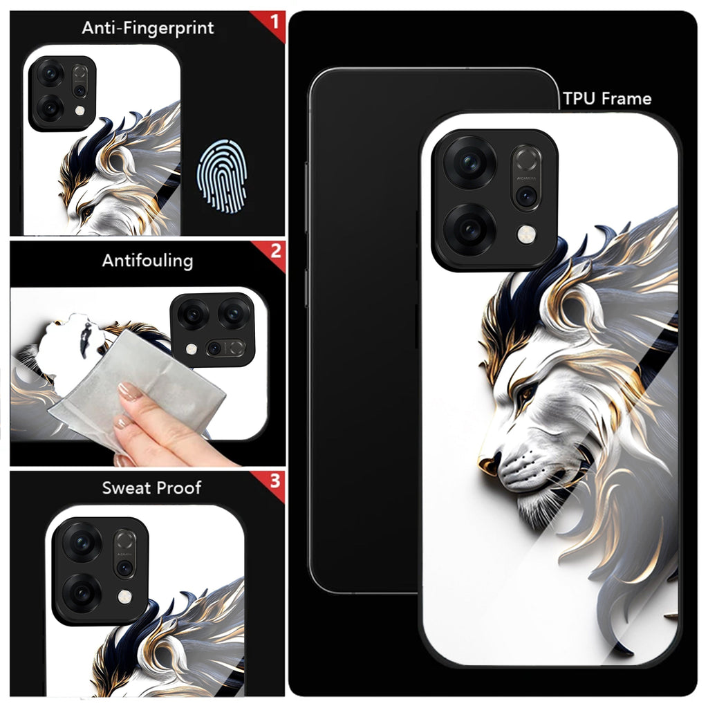 Oppo Reno 14 5G Premium Acrylic Shockproof Glass Back Case (King’s Flow)