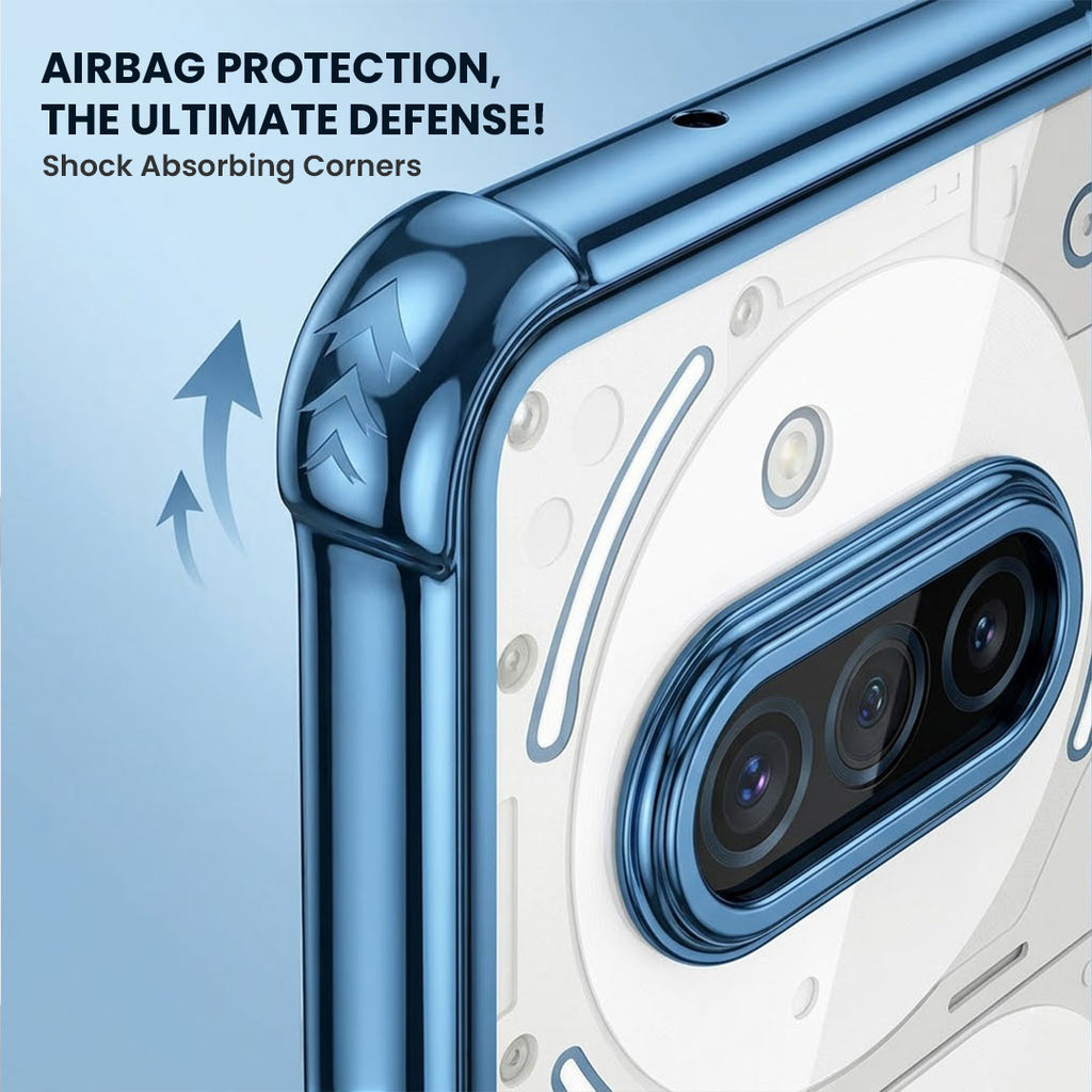 Nothing Phone 3a 5G Anti-Yellow Electroplating Transparent Airbags Case