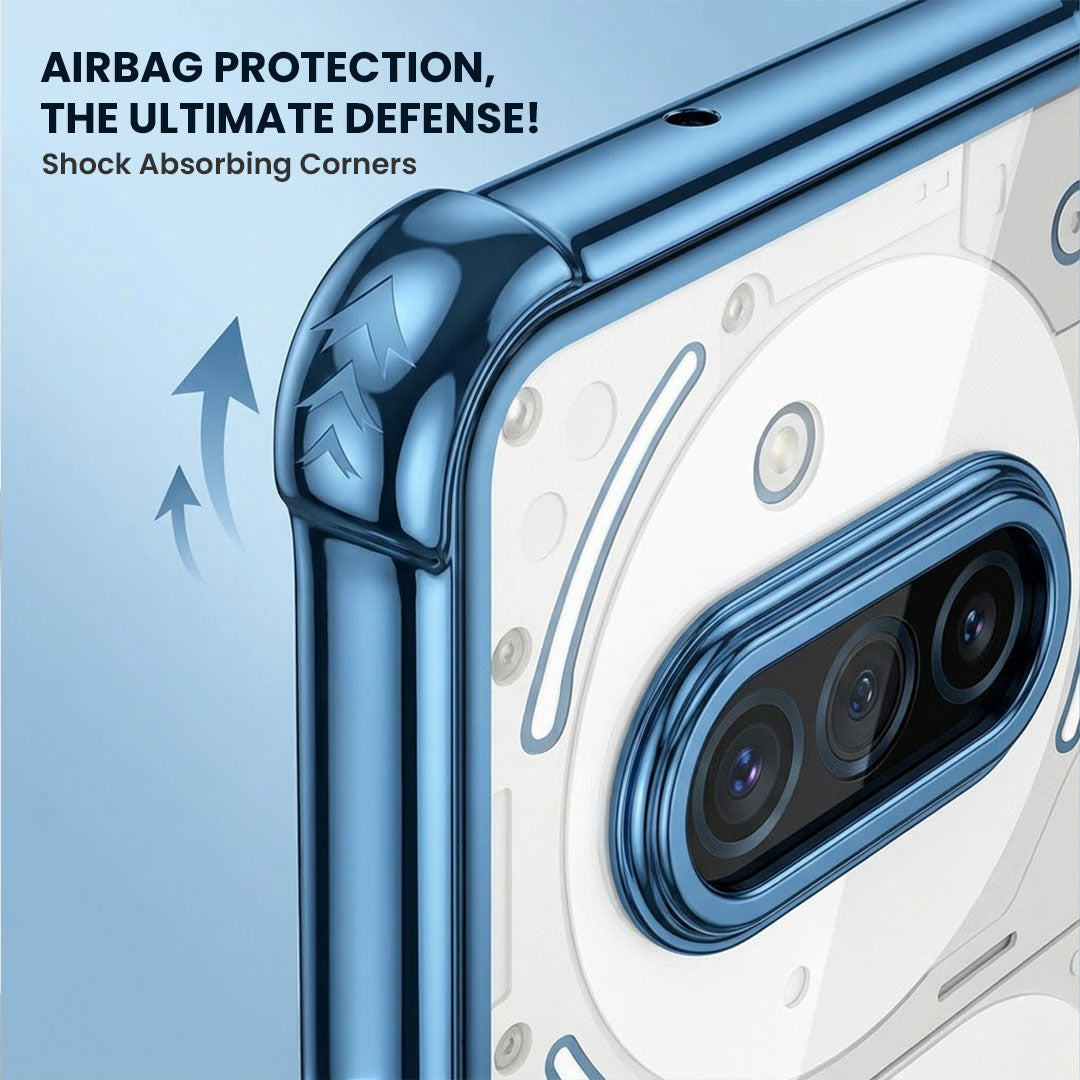 Nothing Phone 3a 5G Anti-Yellow Electroplating Transparent Airbags Case