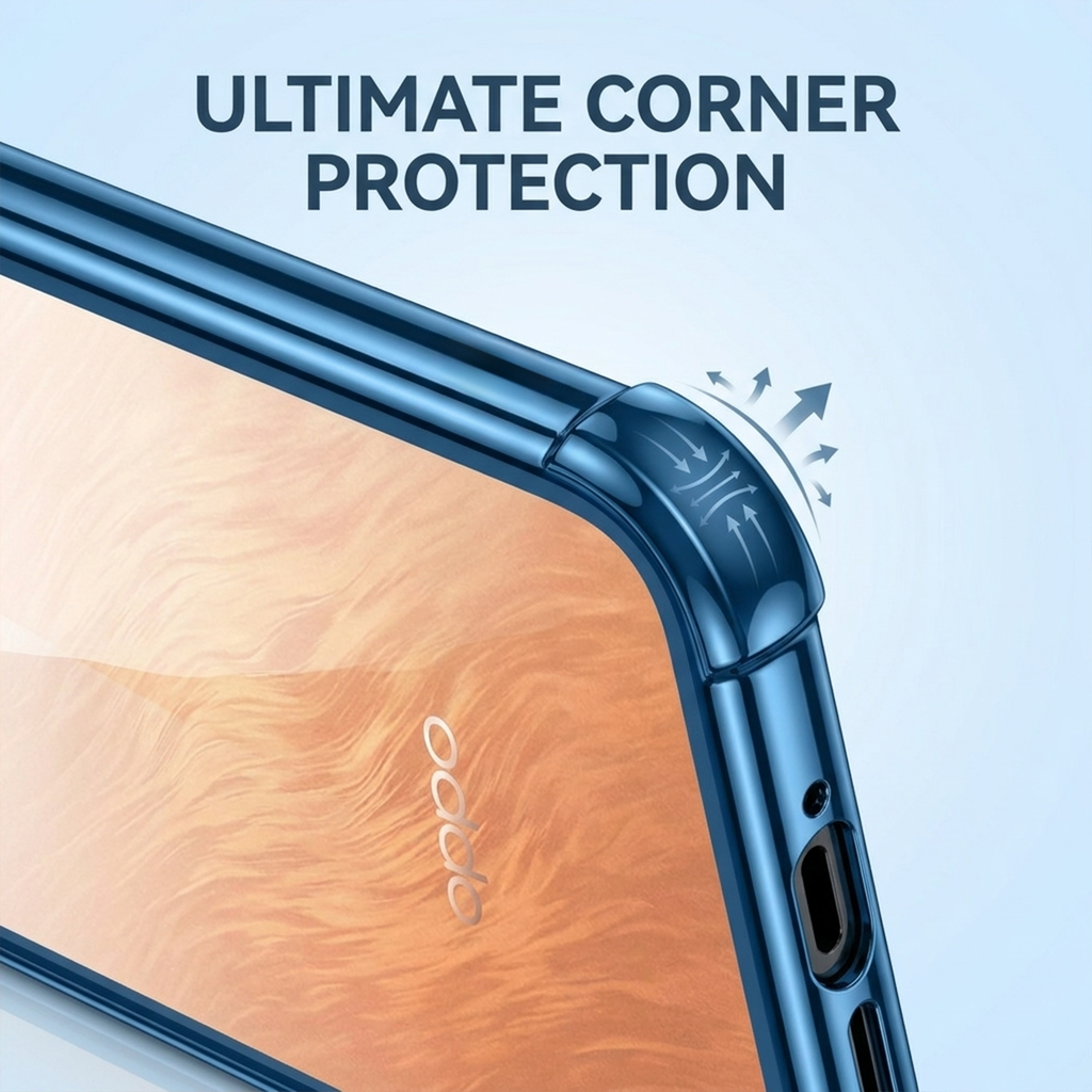 Oppo Reno 12F 5G Anti-Yellow Electroplating Transparent Airbags Case