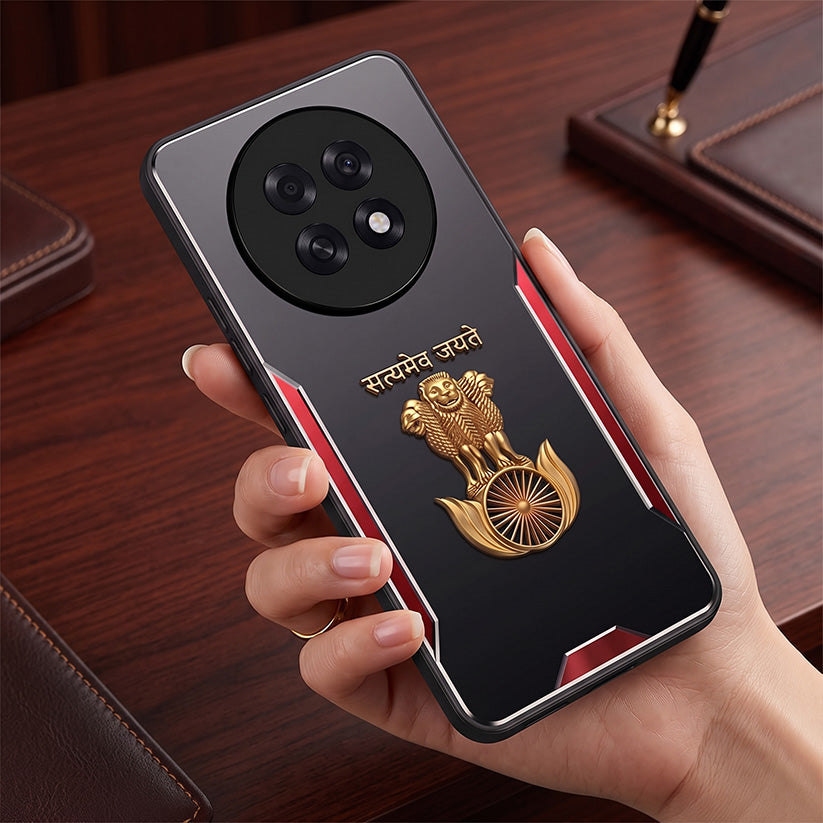 Oppo F31 Pro+ 5G Satyamev Jayate 3D Metal Aluminium Back Case