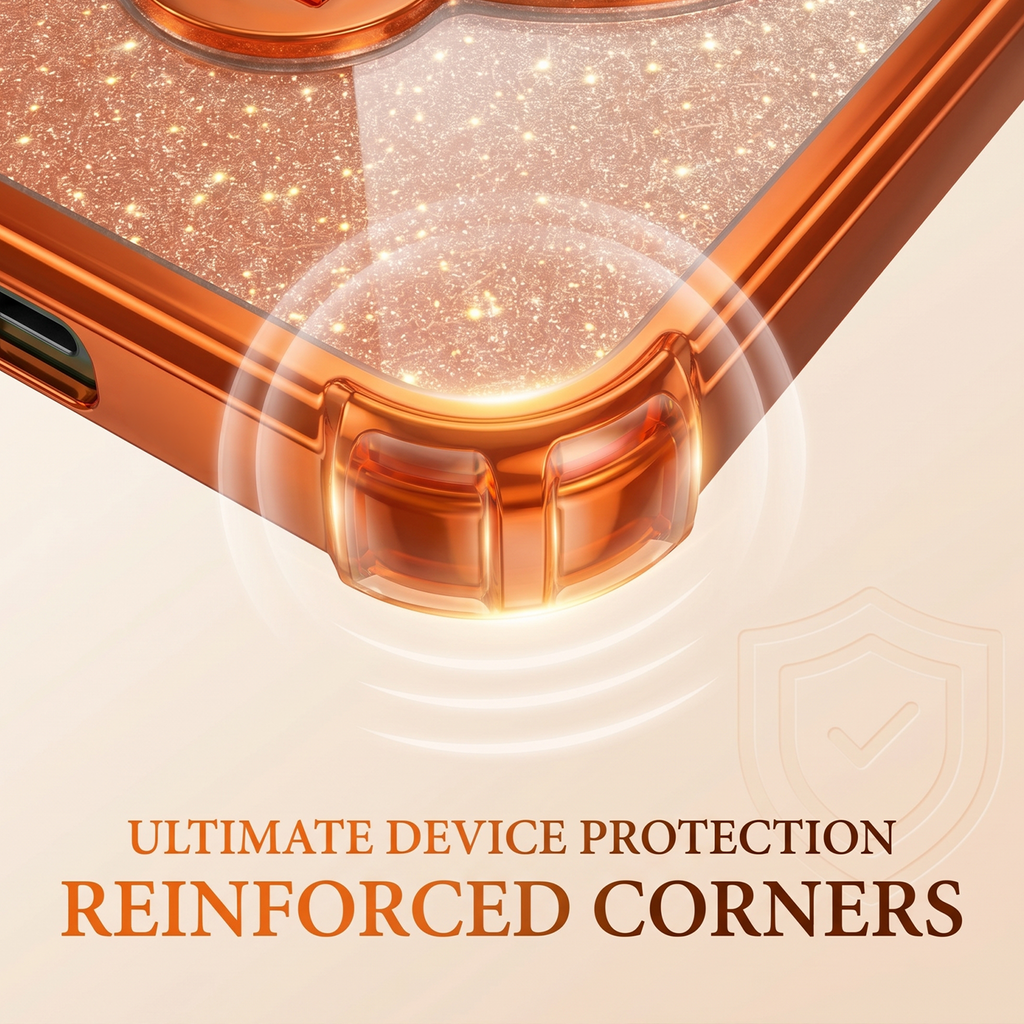Vivo V50 5G Stress Buster Wheel Rotating Shimmer Airbag Cosmic Orange Case