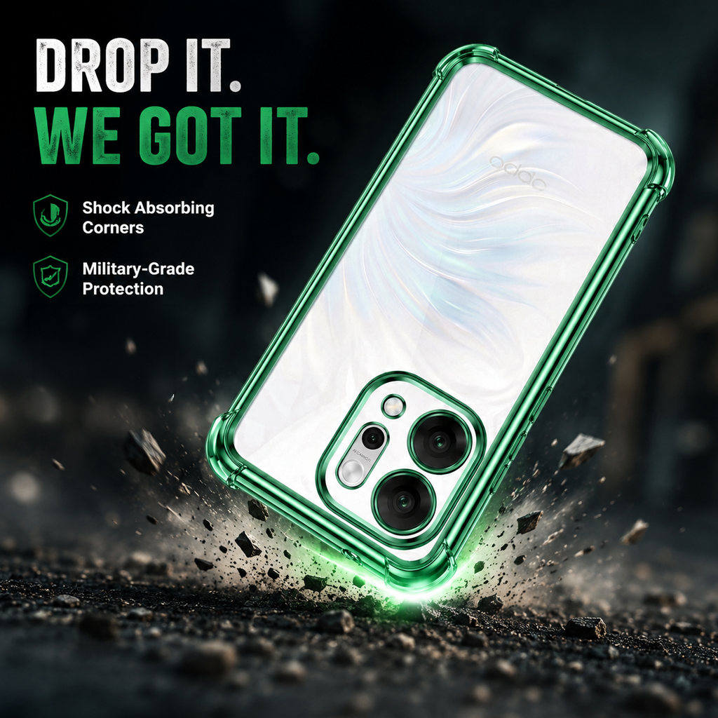 Oppo Reno 14 5G Anti-Yellow Electroplating Transparent Airbags Case