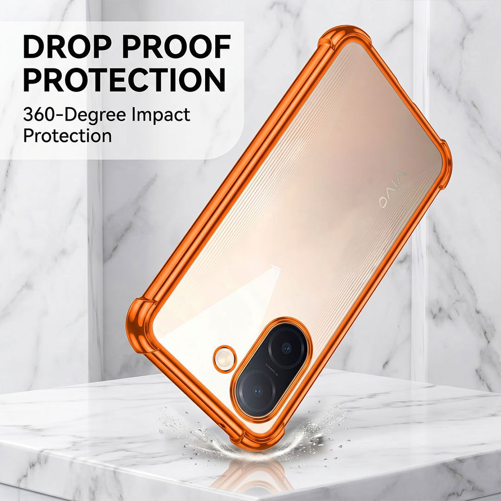 Vivo V60e 5G 5G Premium Shockproof Transparent Airbag Cosmic Orange Case