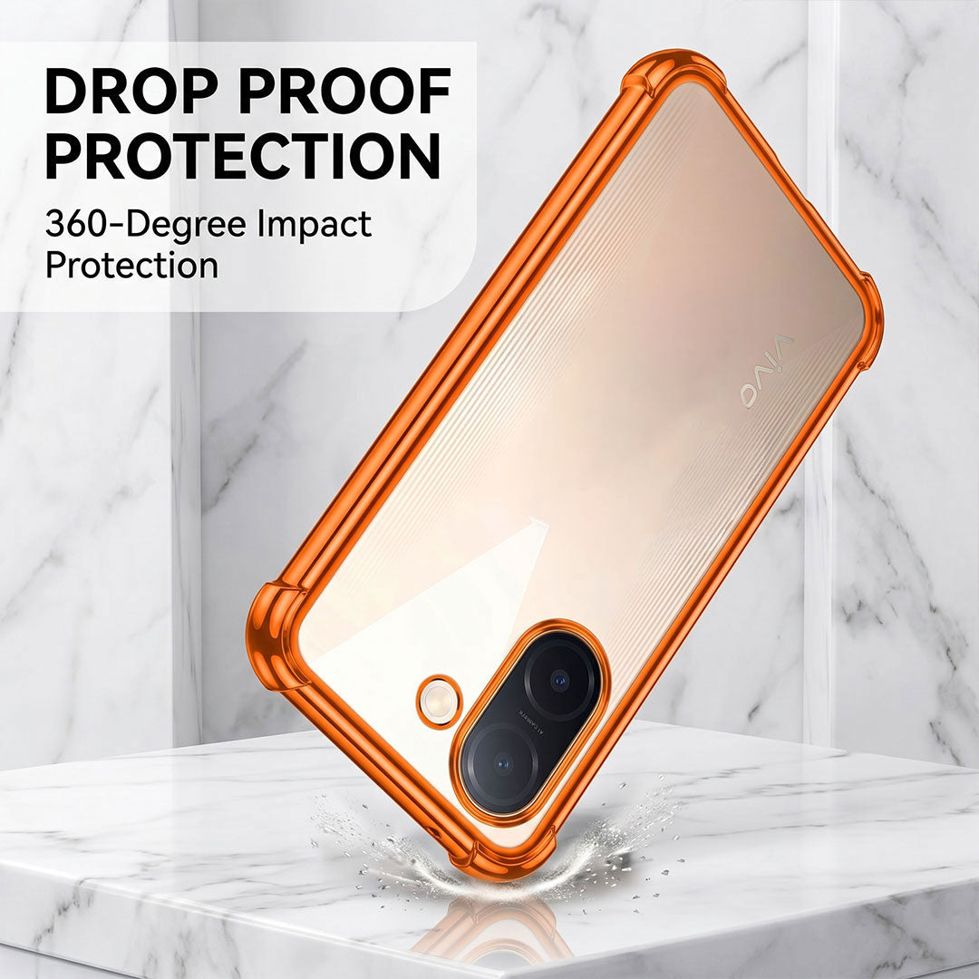 Vivo V60e 5G 5G Premium Shockproof Transparent Airbag Cosmic Orange Case