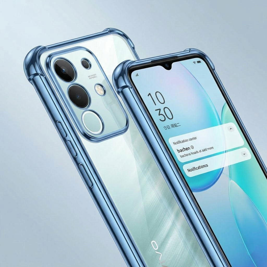 Vivo T4X 5G Anti-Yellow Electroplating Transparent Airbags Case