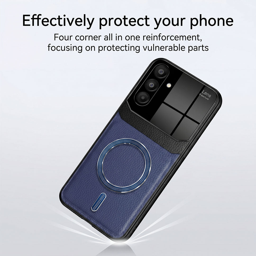 Samsung Galaxy S23 FE 5G Premium Magsafe Magnetic Leather Lens Protective Case