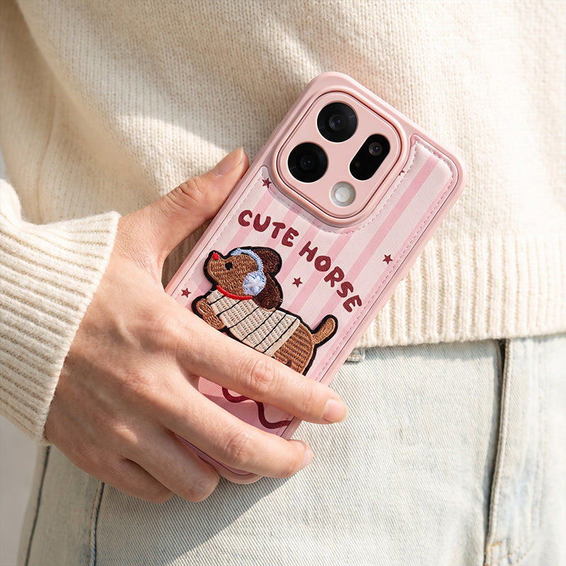 OPPO Reno 14 5G Cute Horse Printed Case – Pink Protective Back Cover