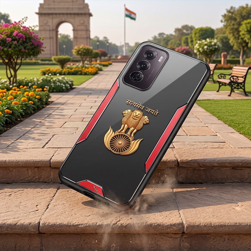 Oppo Reno 12 Pro 5G Satyamev Jayate 3D Metal Aluminium Back Case