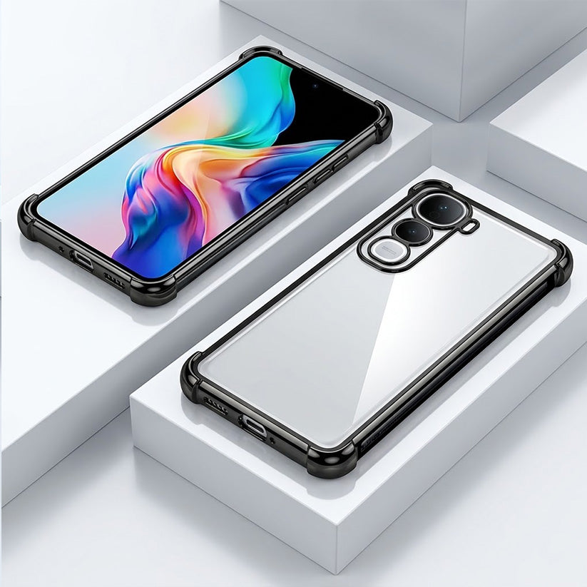 Vivo Y400 Pro 5G Anti-Yellow Electroplating Transparent Airbags Case