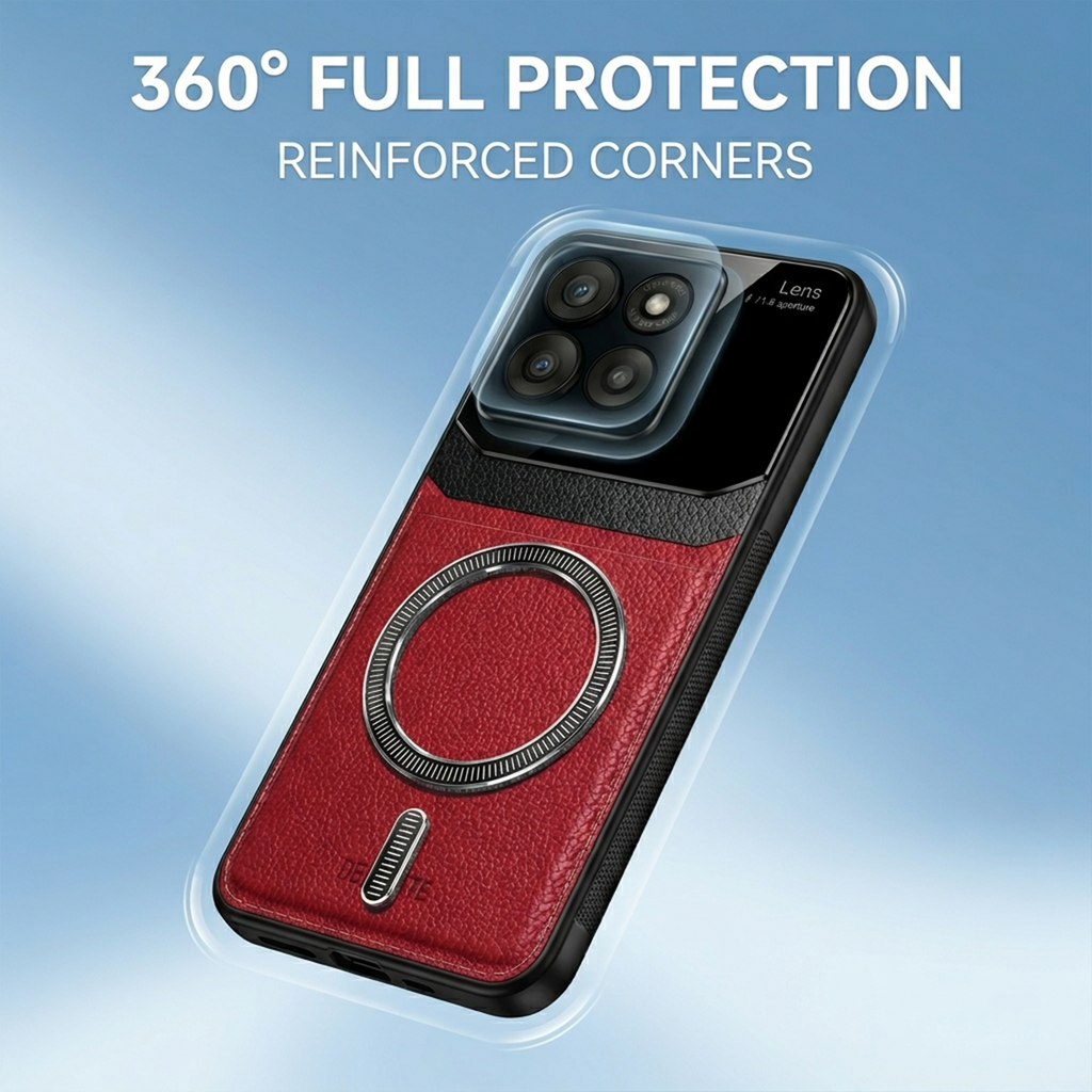 Motorola Edge 60 Pro 5G Premium Magsafe Magnetic Leather Lens Protective Case