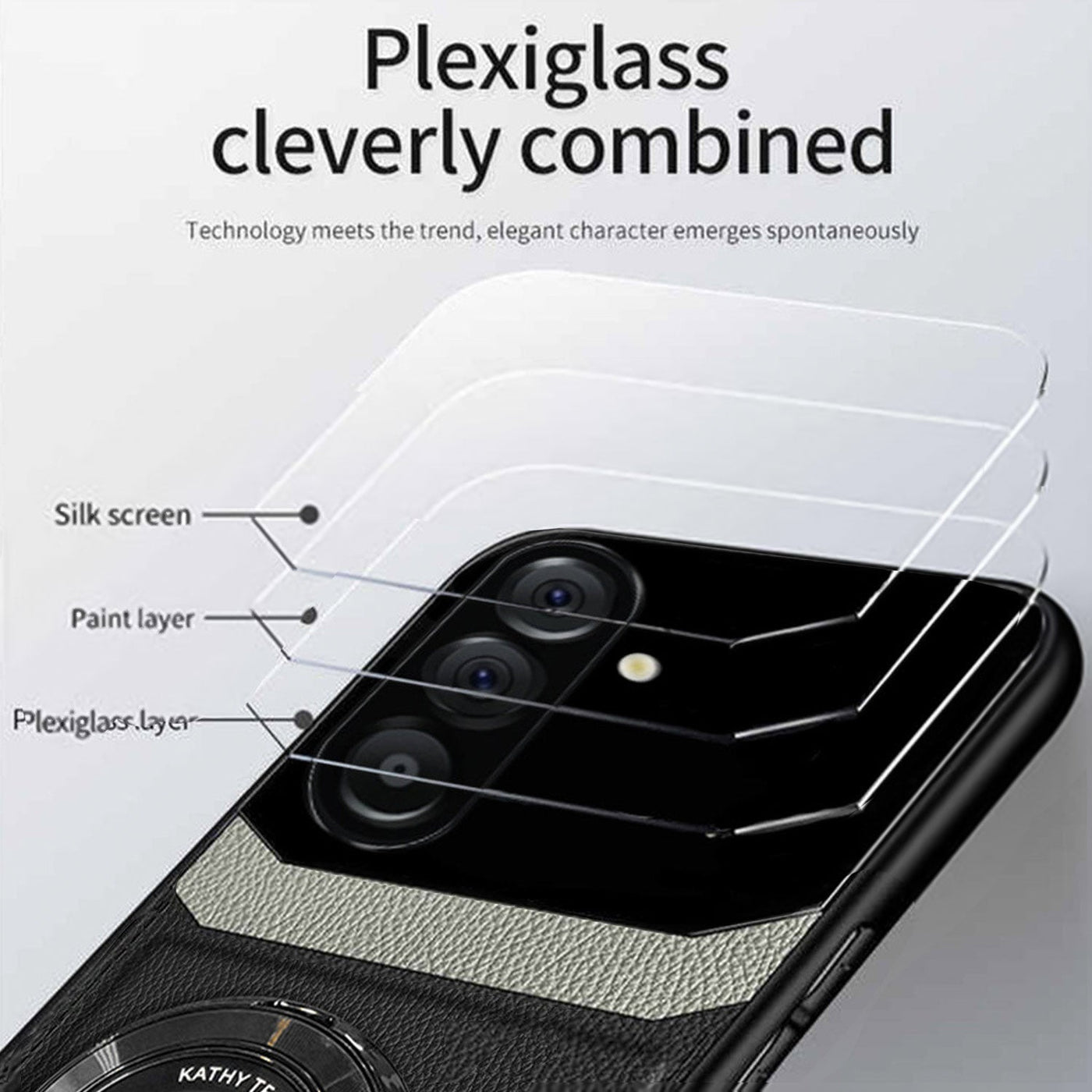 Samsung Galaxy A56 5G Original Luxury Leather Lens Magnifier Ring Stand Case