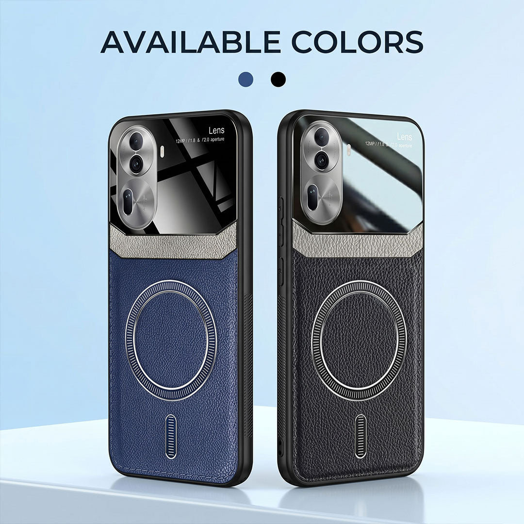 Oppo Reno 11 Pro 5G Premium Magsafe Magnetic Leather Lens Protective Case