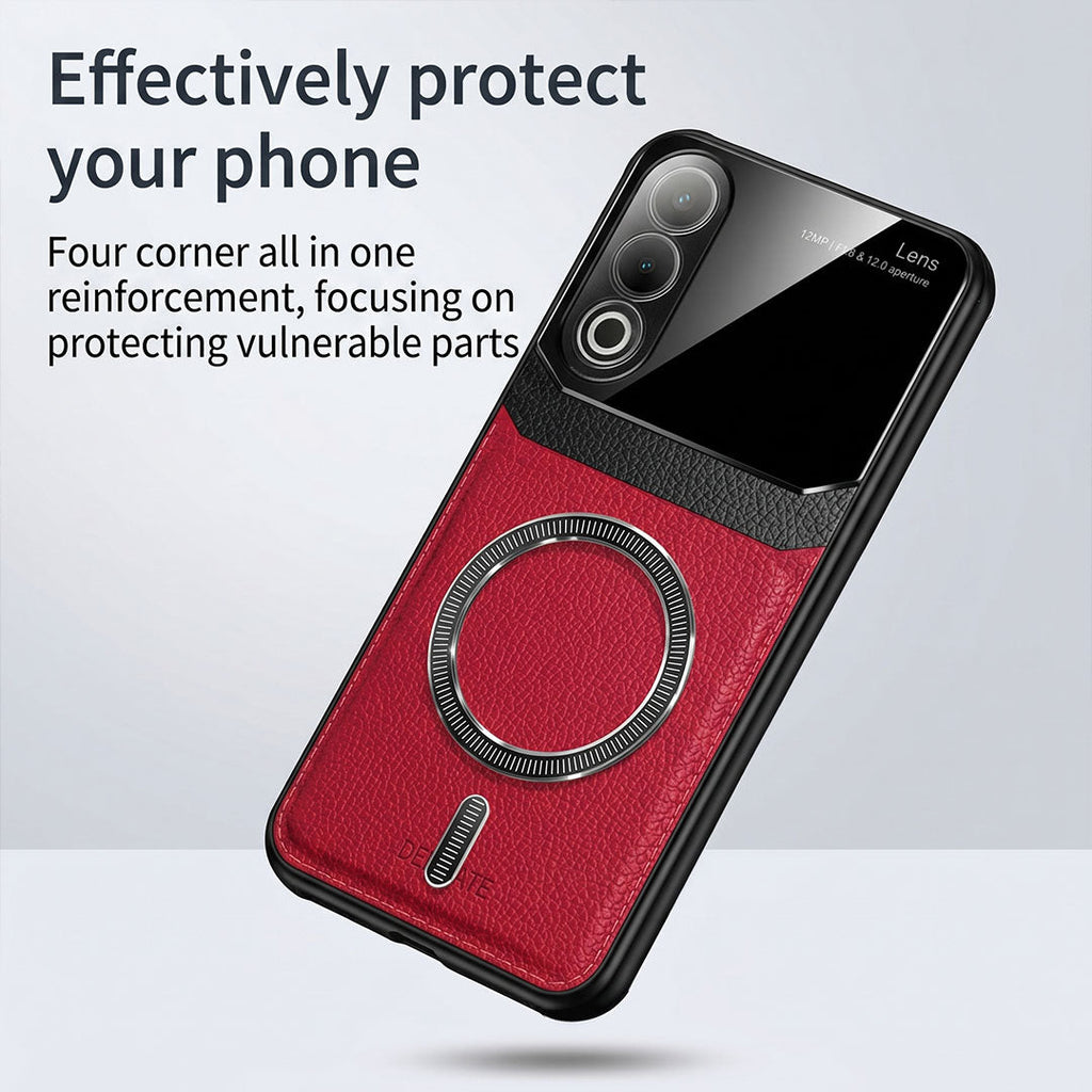Oppo K12x 5G Premium Magsafe Magnetic Leather Lens Protective Case