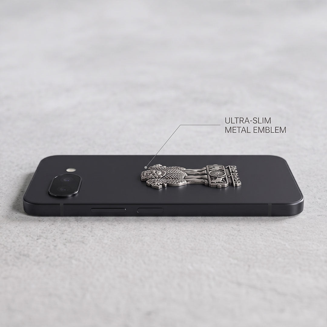 Google Pixel 9a 5G Compatible Satyamev Jayate 3D Metal Emblem Sticker