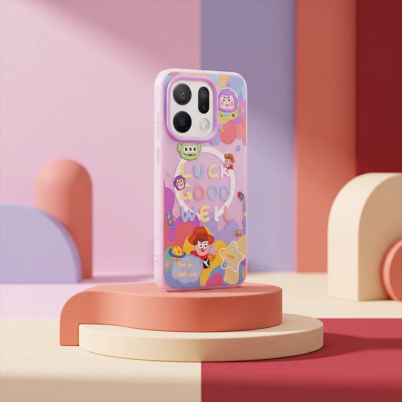 OPPO Reno 14 5G Cute Cartoon Case – Colorful Protective Back Cover