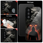 Samsung Galaxy A56 Premium Acrylic Shockproof Glass Back Case (Dark Flame)