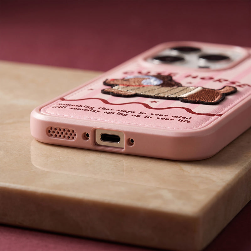 OPPO Reno 14 5G Cute Horse Printed Case – Pink Protective Back Cover
