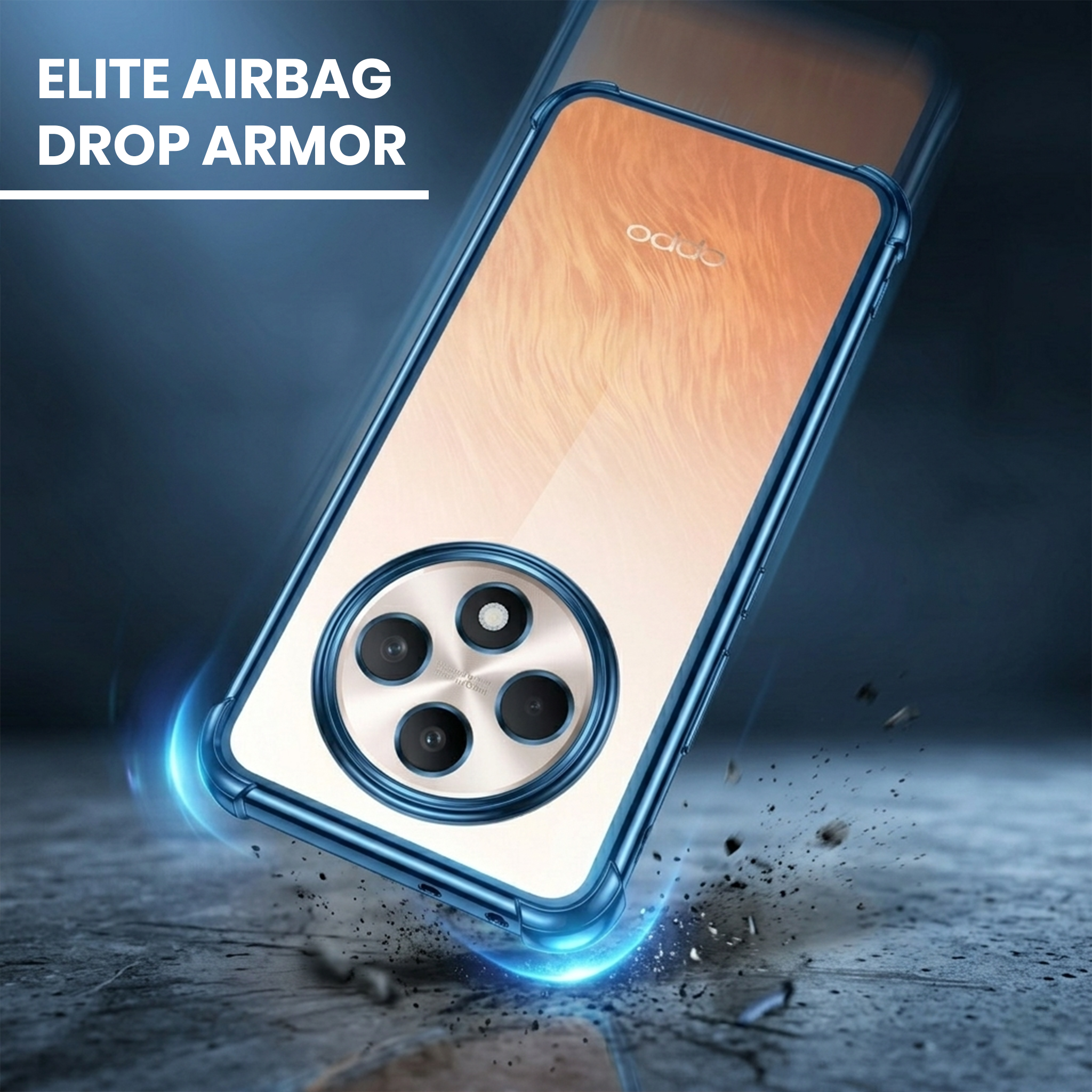 Oppo Reno 12F 5G Anti-Yellow Electroplating Transparent Airbags Case