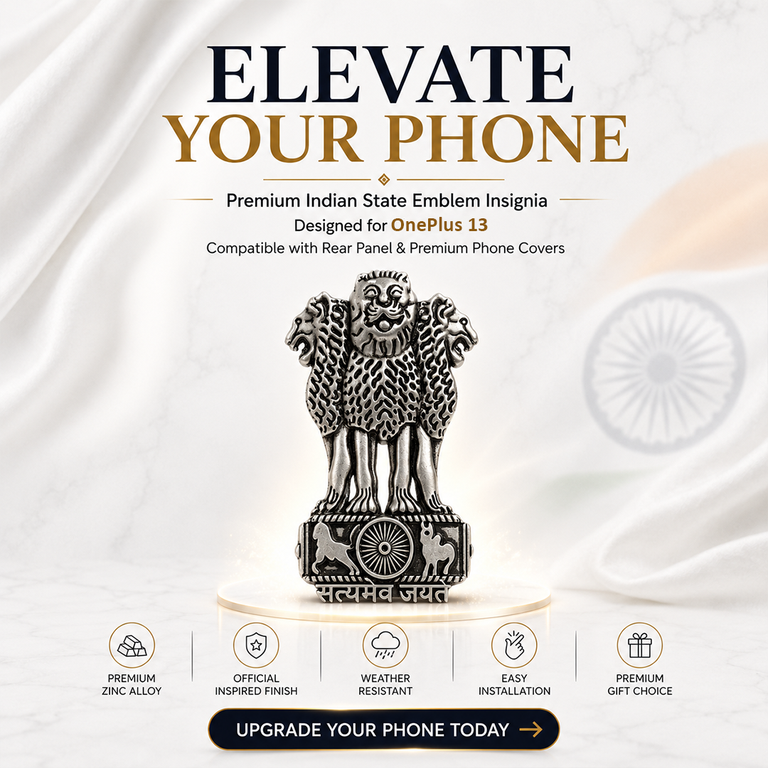 Vivo T4R 5G Compatible Satyamev Jayate 3D Metal Emblem Sticker