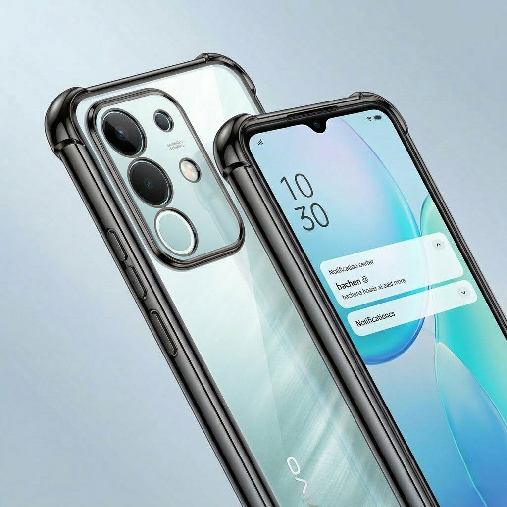 Vivo T4X 5G Anti-Yellow Electroplating Transparent Airbags Case
