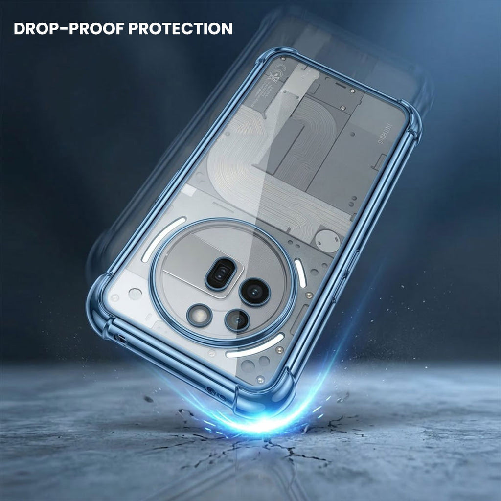Nothing Phone 3a Pro 5G Anti-Yellow Electroplating Transparent Airbags Case
