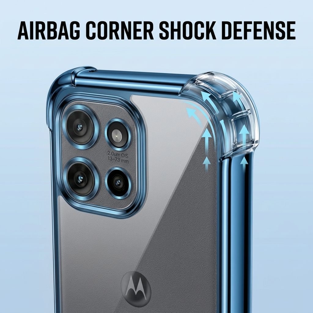 Motorola Edge 50 5G Anti-Yellow Electroplating Transparent Airbags Case