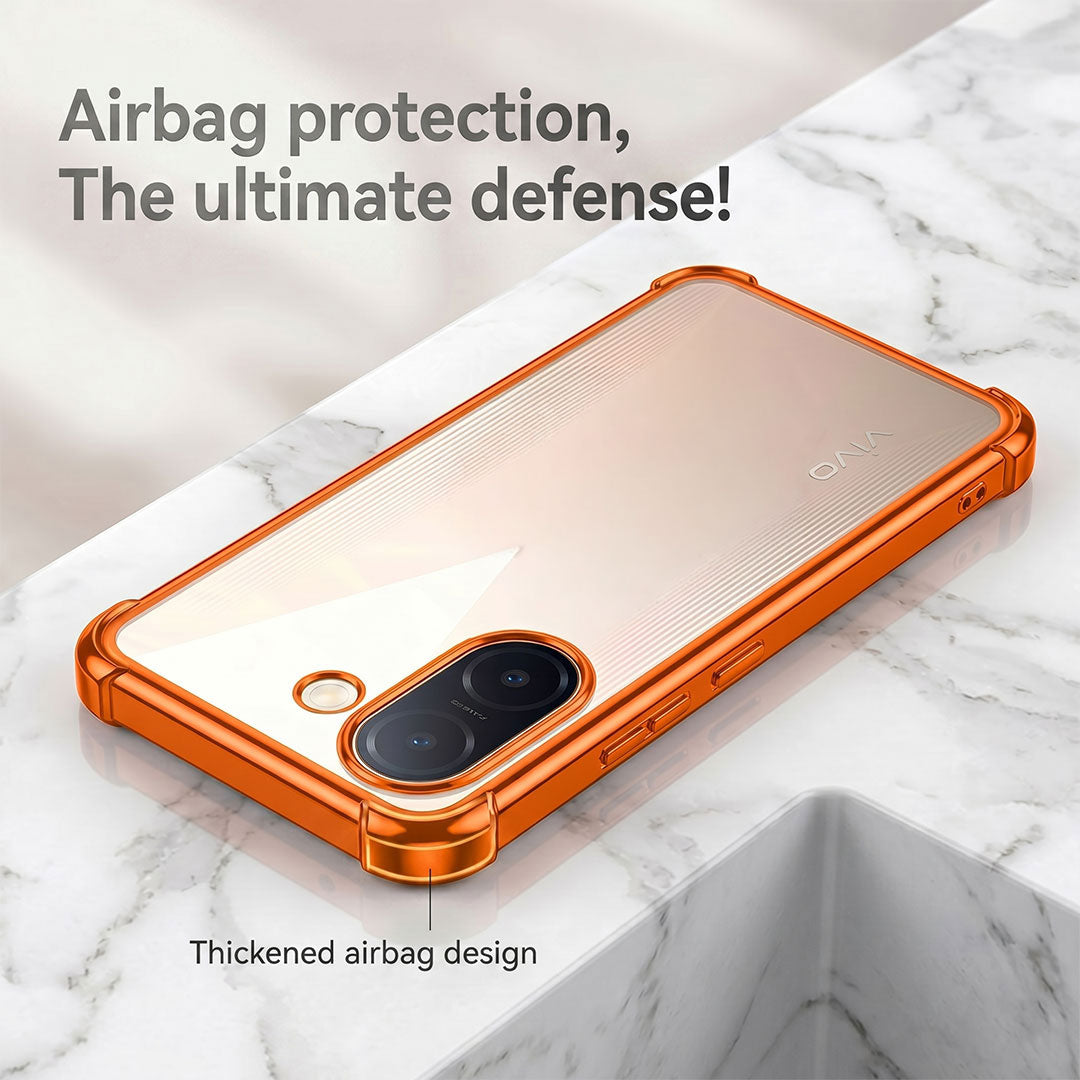 Vivo V60e 5G 5G Premium Shockproof Transparent Airbag Cosmic Orange Case