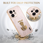 Oppo Reno 16 5G Satyamev Jayate 3D Electroplated Frame Gold Thread Pattern Hard Back Case