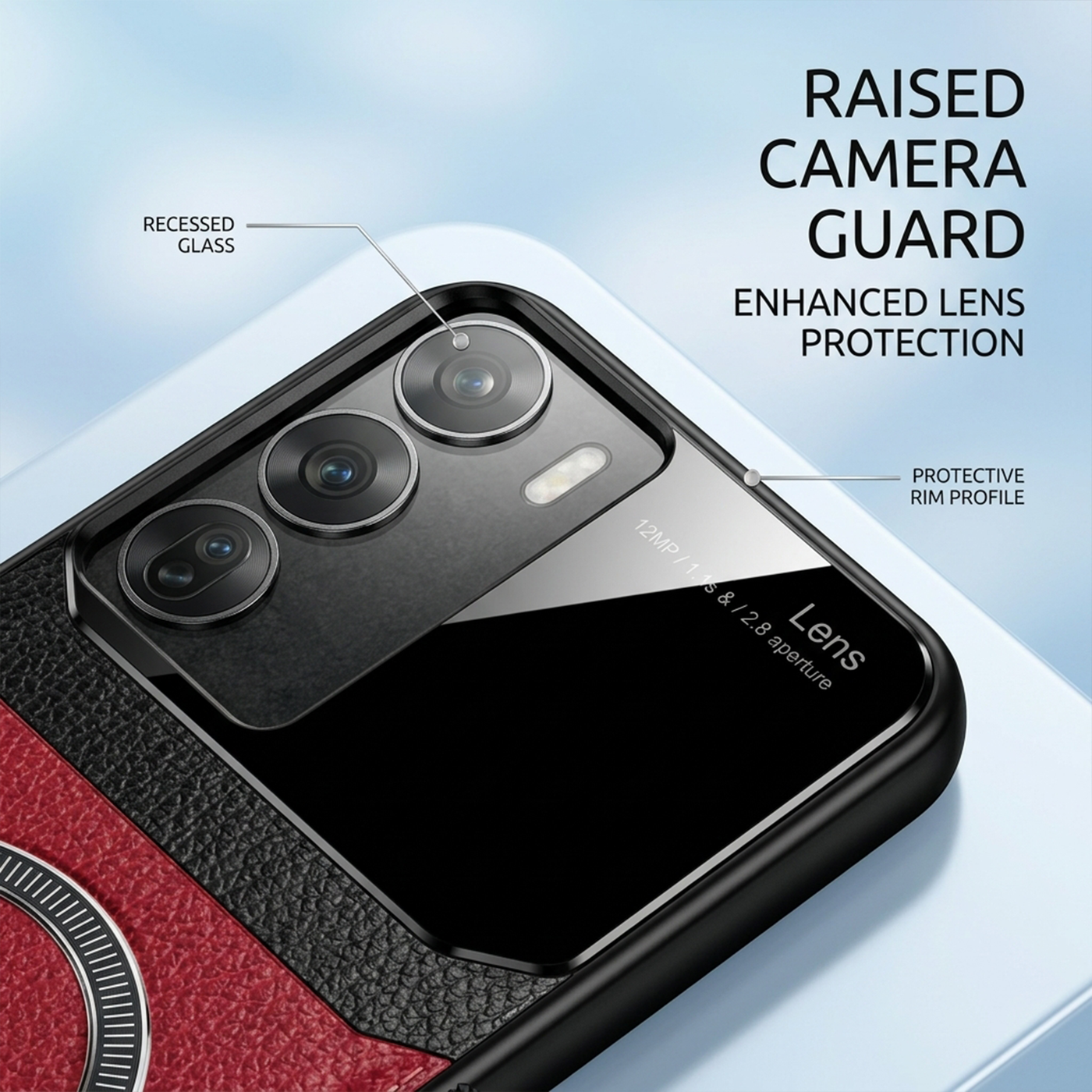 Oppo Reno 12 5G Premium Magsafe Magnetic Leather Lens Protective Case