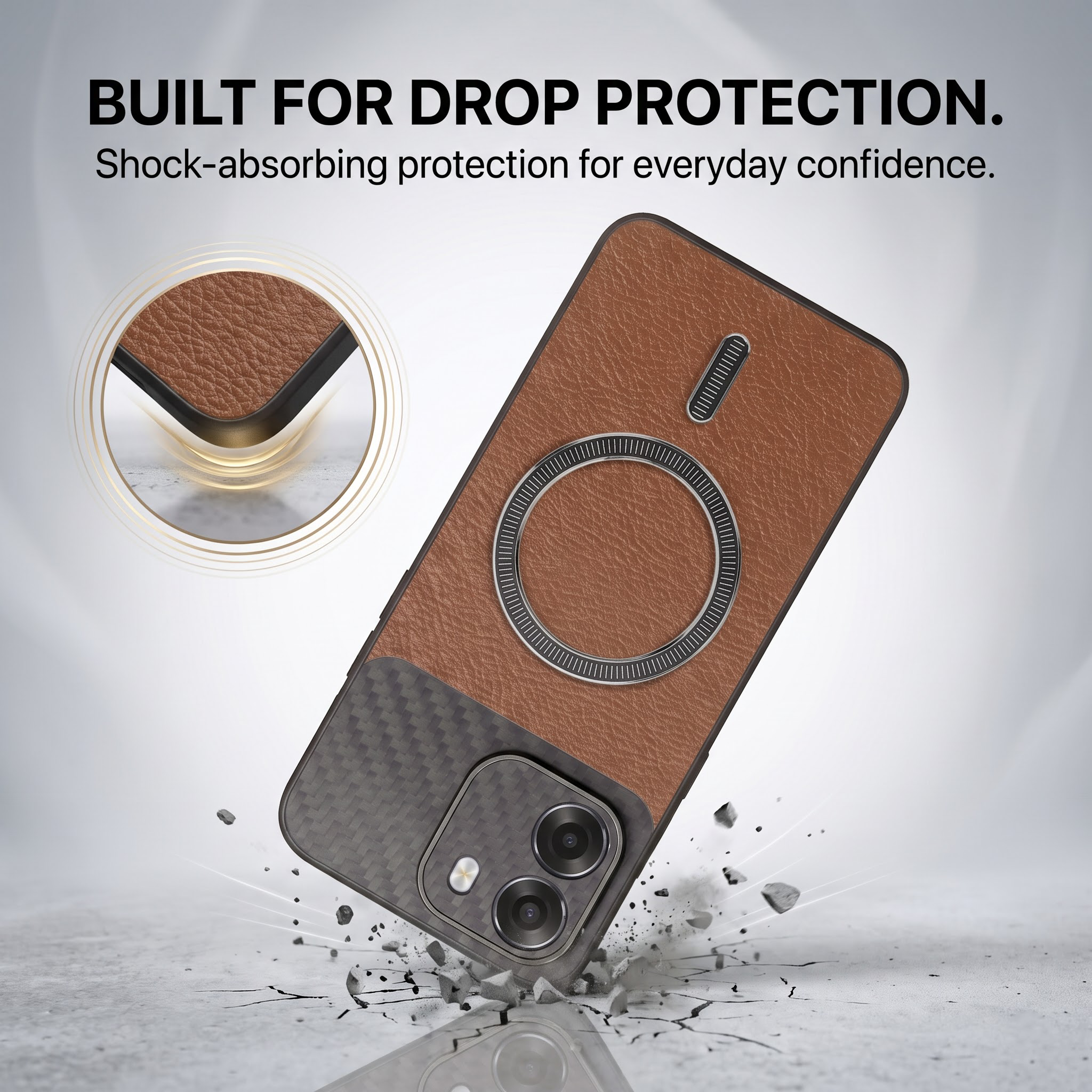 Oppo K14 5G Carbon Fiber Leather Hybrid MagSafe Magnetic Case