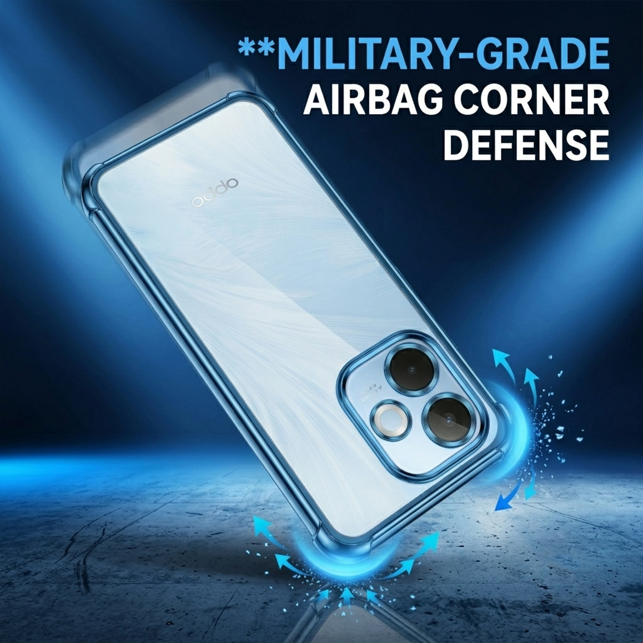 Oppo A5 Pro 5G Anti-Yellow Electroplating Transparent Airbags Case