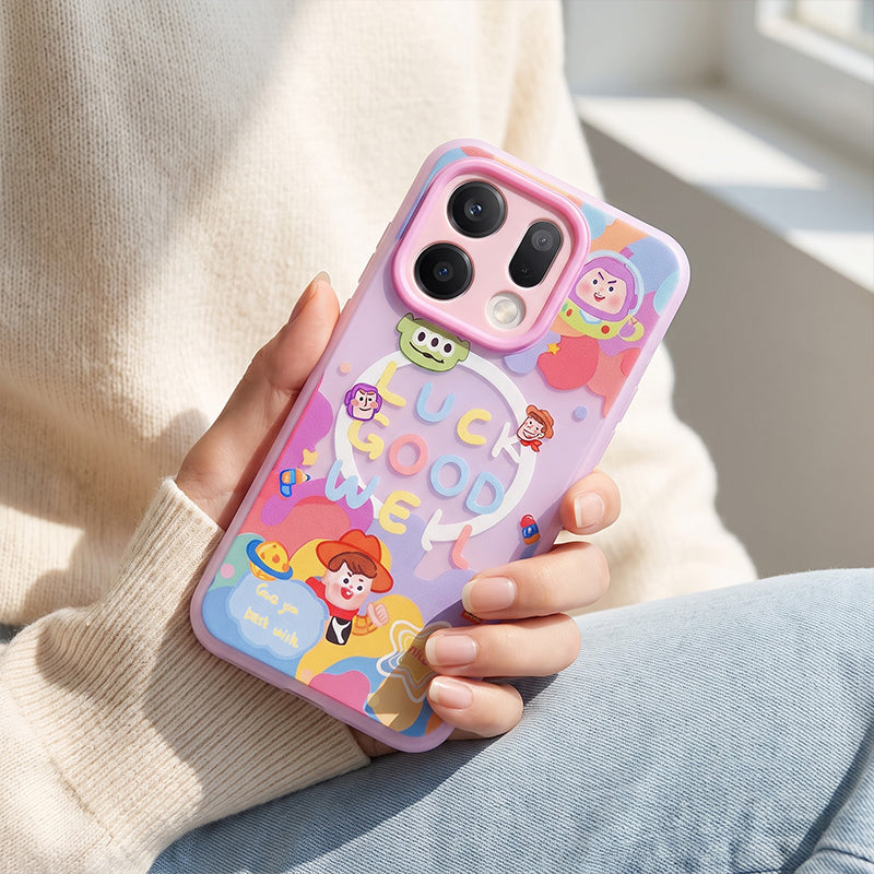 OPPO Reno 14 5G Cute Cartoon Case – Colorful Protective Back Cover