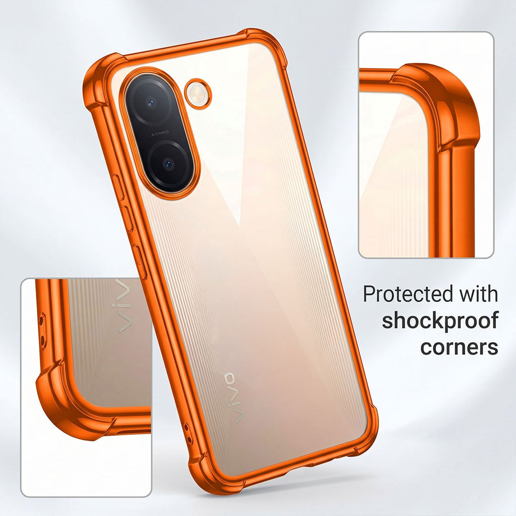 Vivo V60e 5G 5G Premium Shockproof Transparent Airbag Cosmic Orange Case