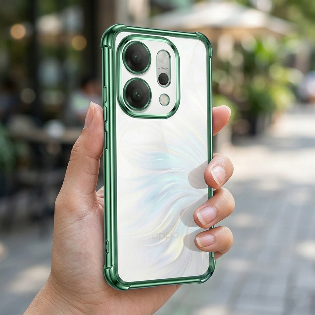 Oppo Reno 14 5G Anti-Yellow Electroplating Transparent Airbags Case
