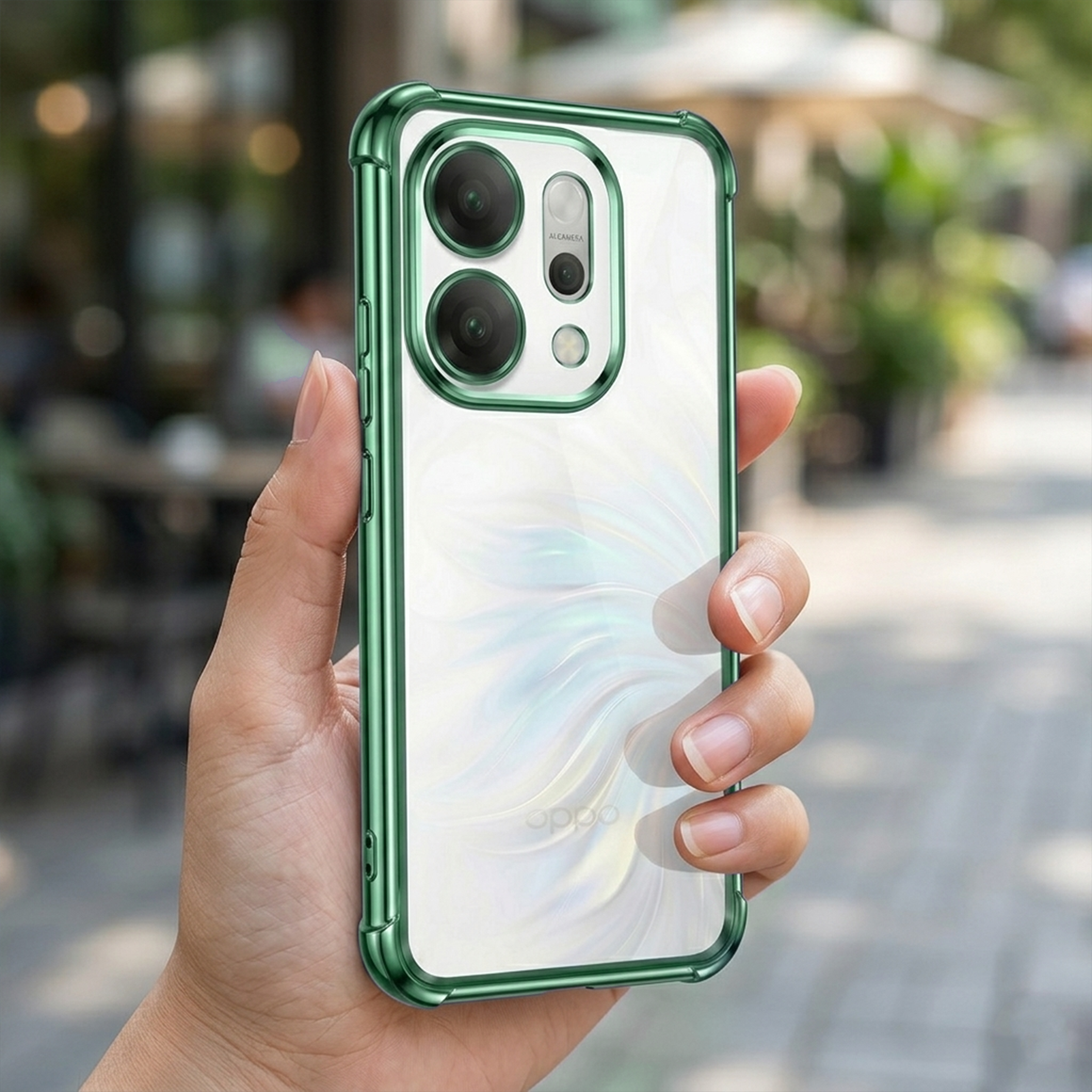 Oppo Reno 14 5G Anti-Yellow Electroplating Transparent Airbags Case