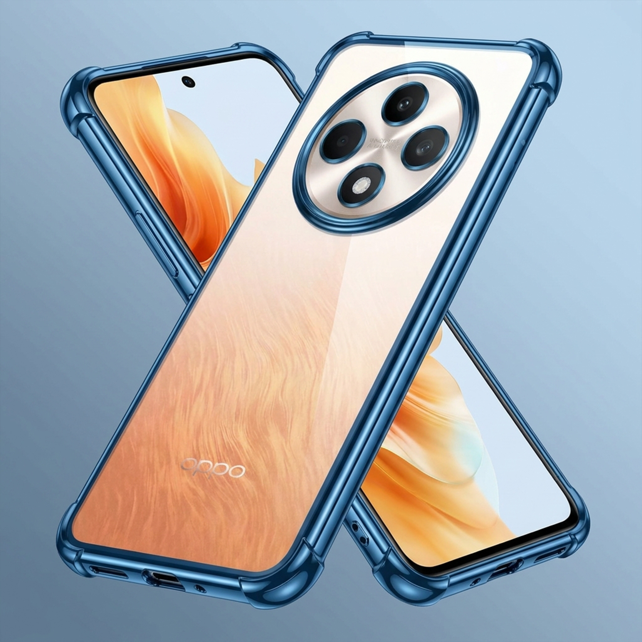 Oppo Reno 12F 5G Anti-Yellow Electroplating Transparent Airbags Case