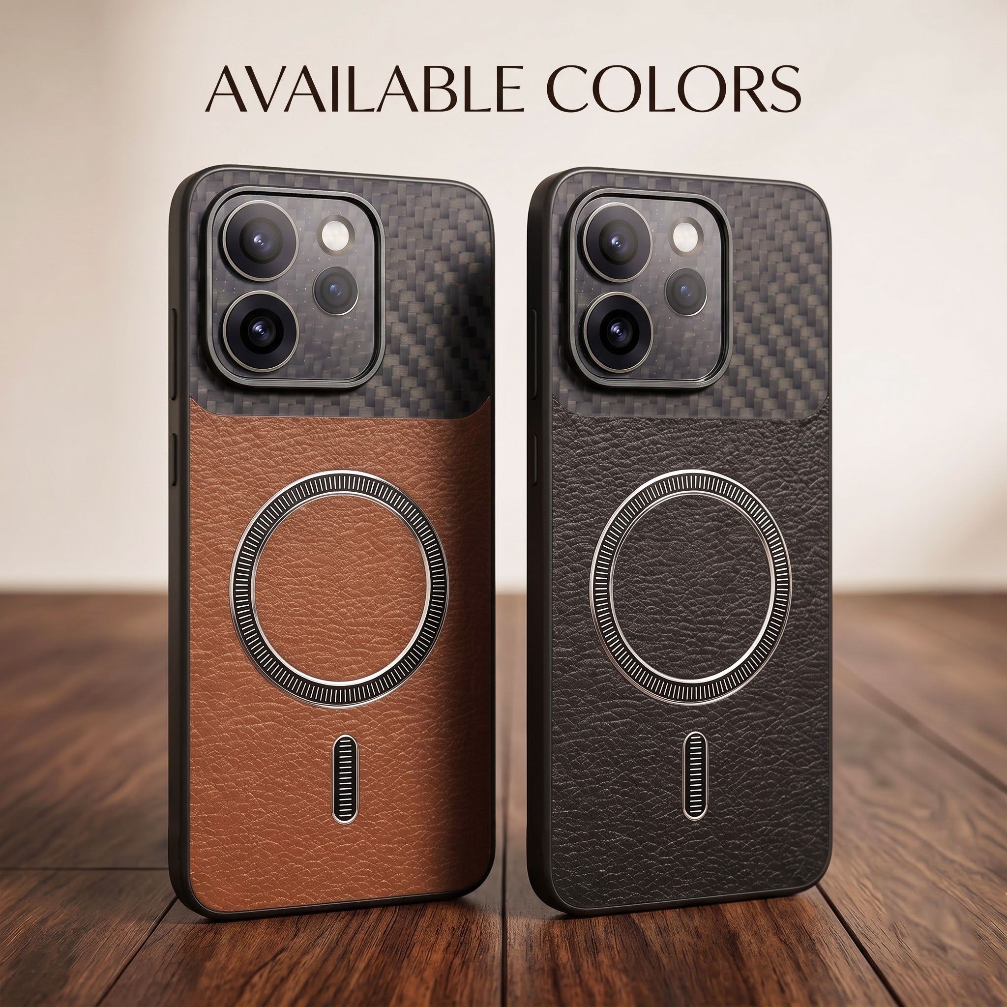 Oppo Reno 15 Pro Mini 5G Carbon Fiber Leather Hybrid MagSafe Magnetic Case